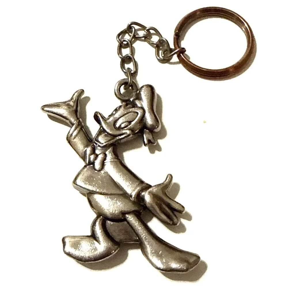 Vintage Disney Donald Duck Pewter Keychain 5